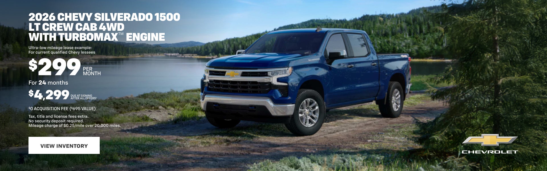 2026 Chevy Silverado 1500 LT Crew Cab 4WD with TurboMax Engine. Ultra-low mileage lease example f...